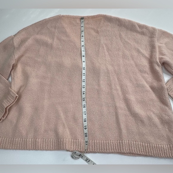 Mia & Tess “ Love” V Neck Knit Long Sleeve Rose Sweater Womens Large - Picture 9 of 11